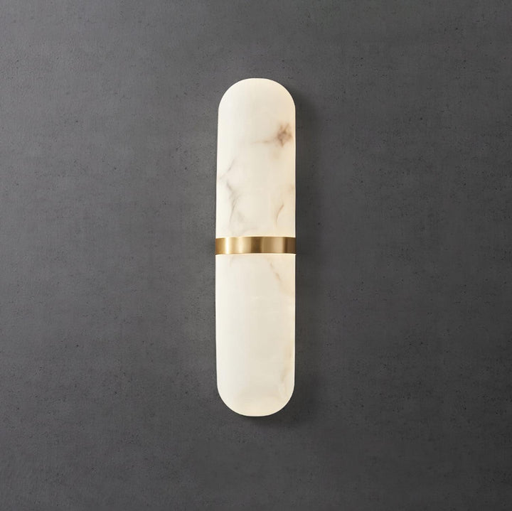 Applique Murale Capsule en Albâtre Bande en Laiton Lueur Ambiante Luxe Douce - Neutralighting