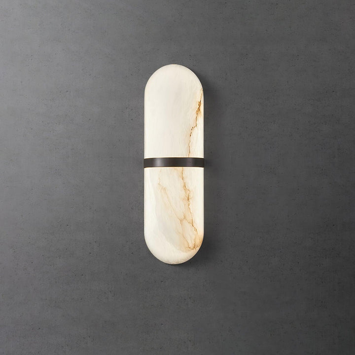 Applique Murale Capsule en Albâtre Bande en Laiton Lueur Ambiante Luxe Douce - Neutralighting