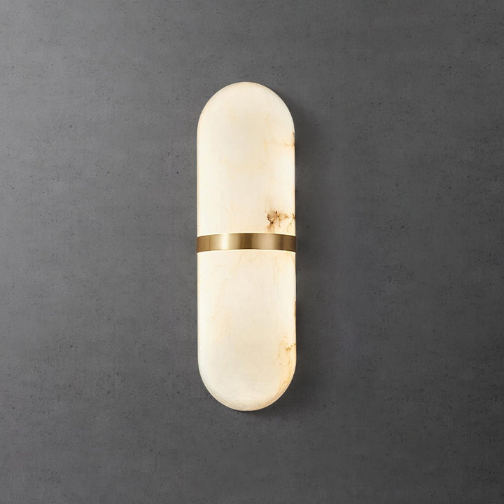 Applique Murale Capsule en Albâtre Bande en Laiton Lueur Ambiante Luxe Douce - Neutralighting