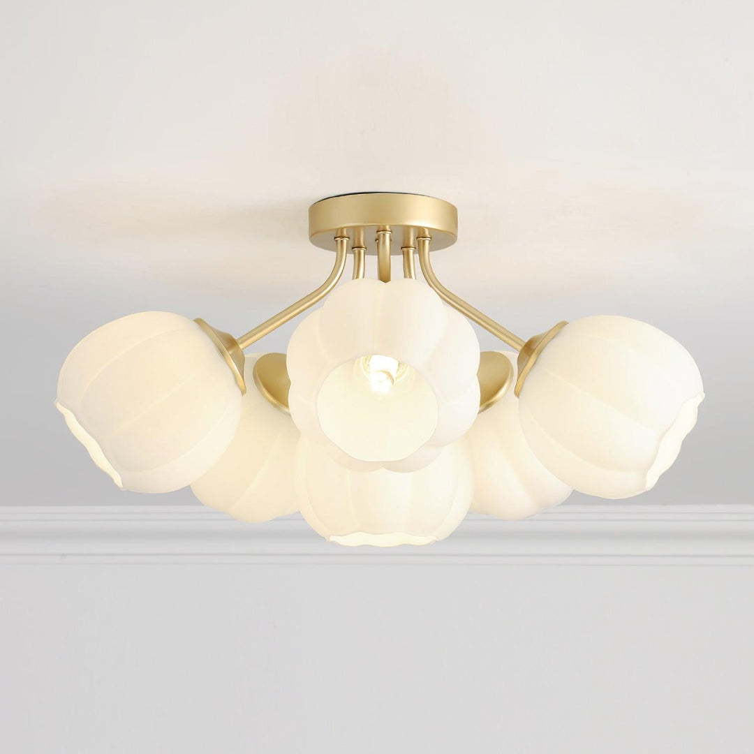 Rialto Plafonnier Romantique en Verre Floral - Neutralighting