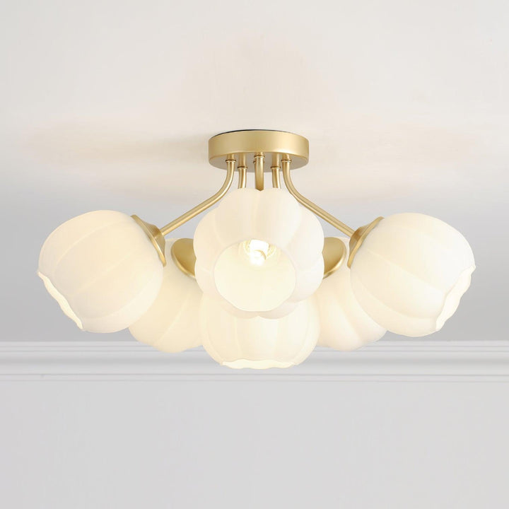 Rialto Plafonnier Romantique en Verre Floral - Neutralighting