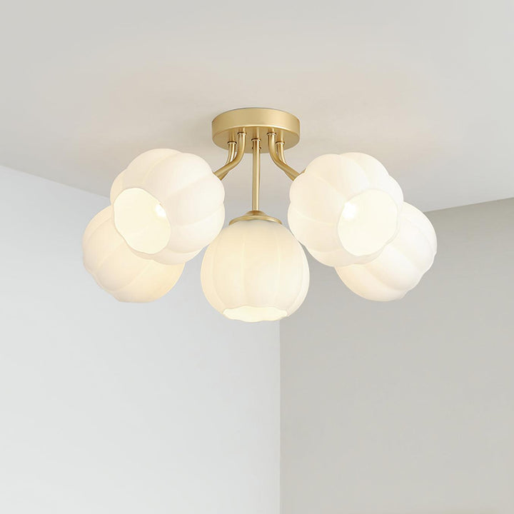 Rialto Plafonnier Romantique en Verre Floral - Neutralighting