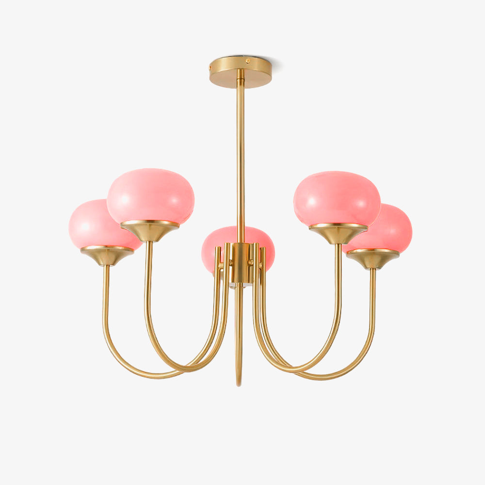 Lustra Chandelier Globe en Verre Rose Doré - Neutralighting