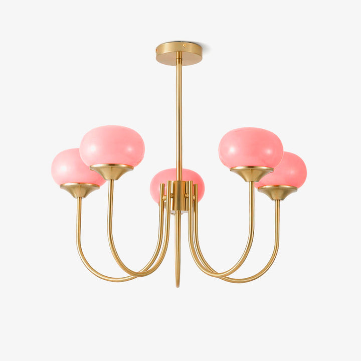 Lustra Chandelier Globe en Verre Rose Doré - Neutralighting
