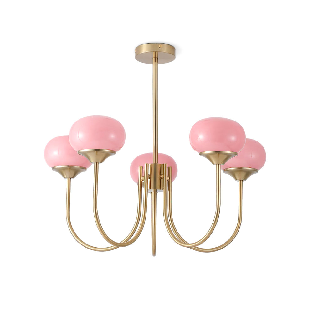 Lustra Chandelier Globe en Verre Rose Doré - Neutralighting