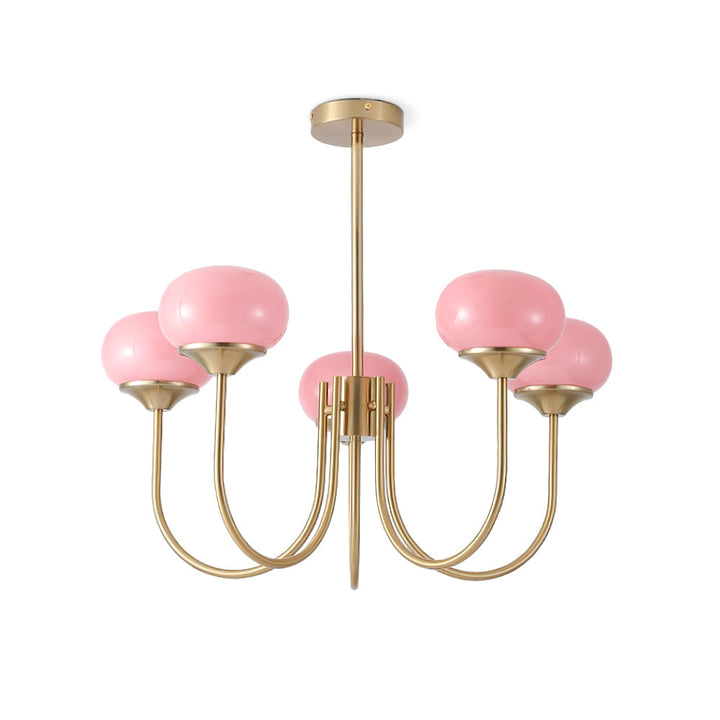 Lustra Chandelier Globe en Verre Rose Doré - Neutralighting