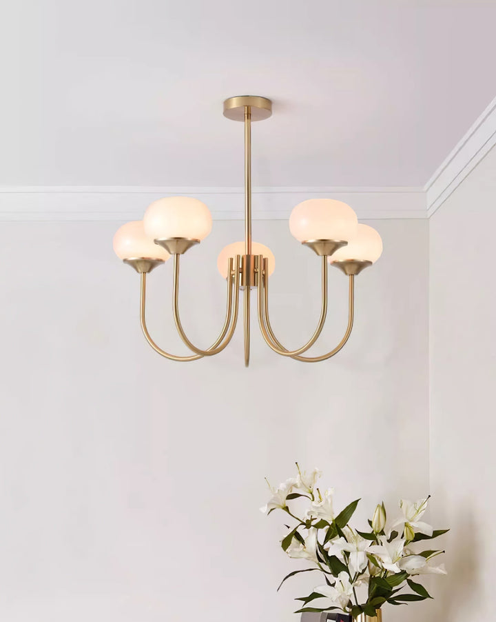 Lustra Chandelier Globe en Verre Rose Doré - Neutralighting
