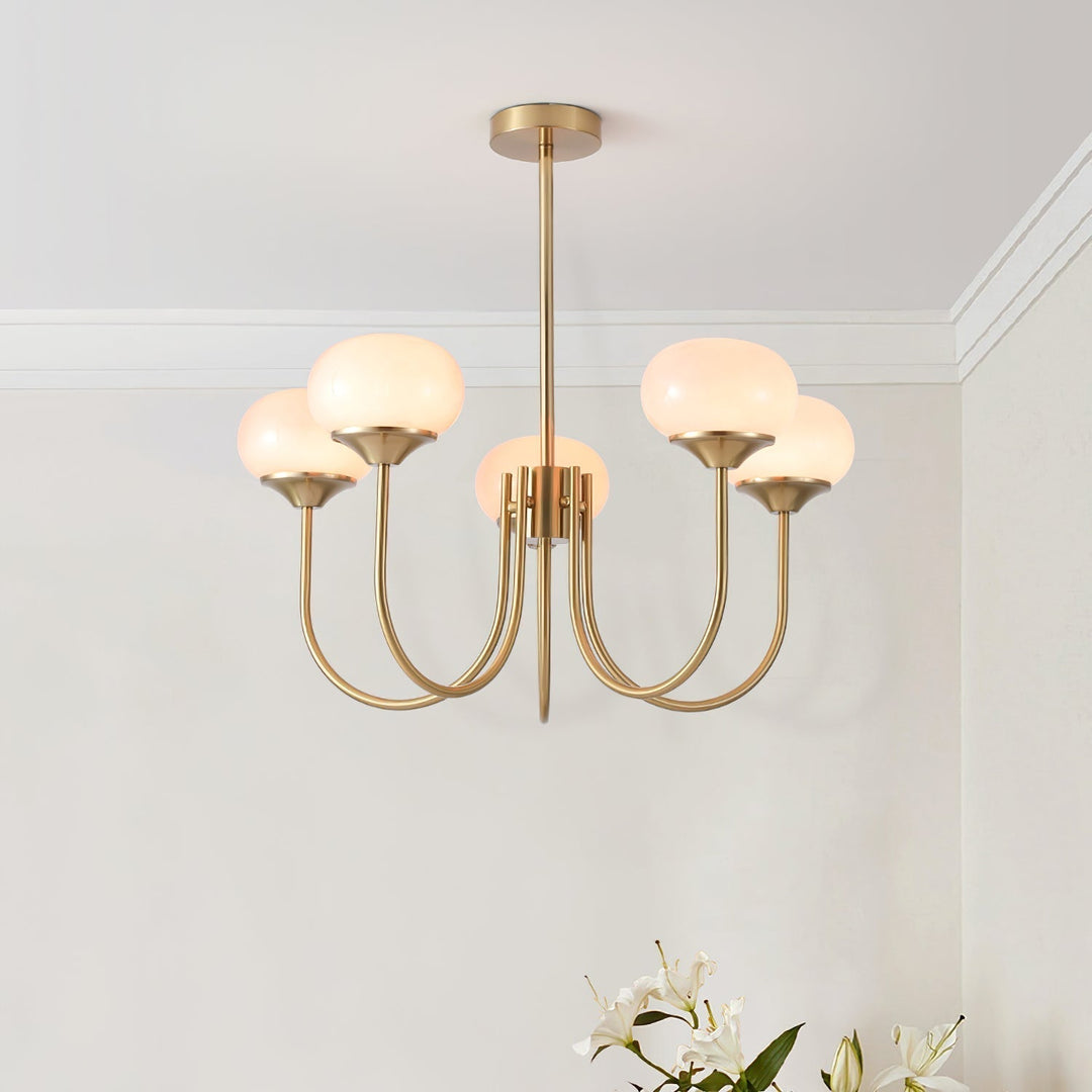 Lustra Chandelier Globe en Verre Rose Doré - Neutralighting