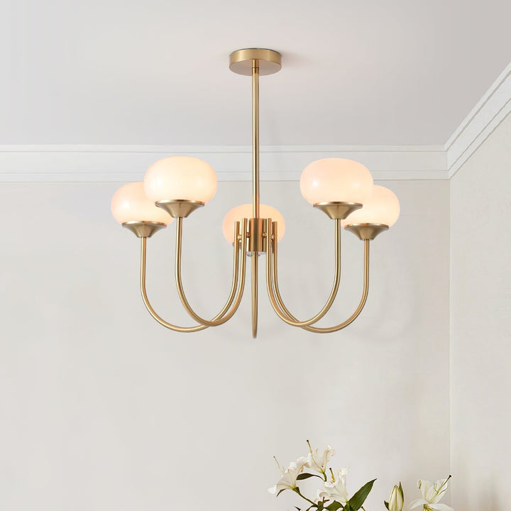 Lustra Chandelier Globe en Verre Rose Doré - Neutralighting