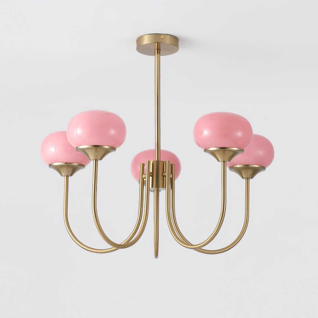 Lustra Chandelier Globe en Verre Rose Doré - Neutralighting