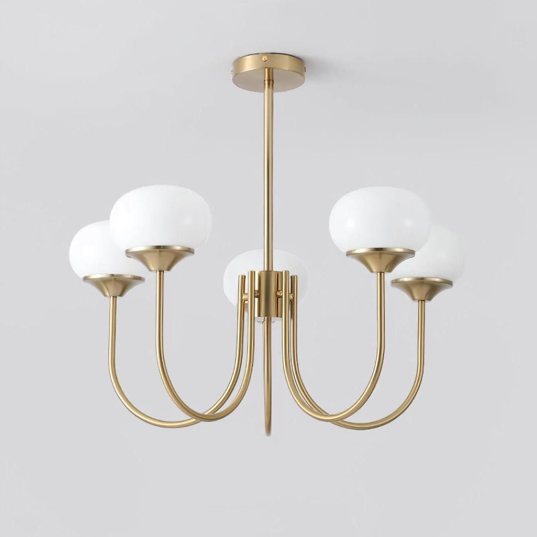 Lustra Chandelier Globe en Verre Rose Doré - Neutralighting