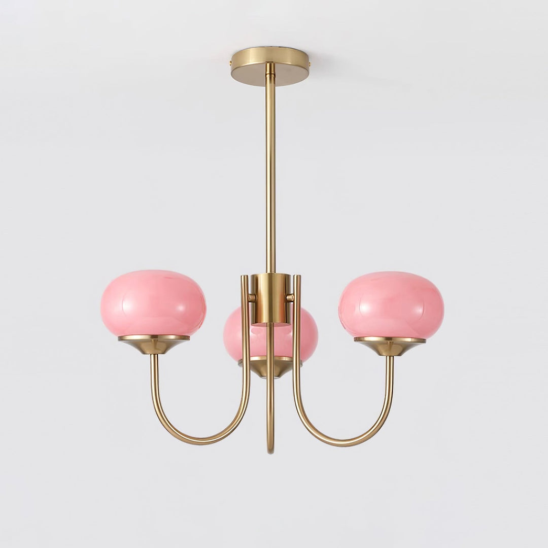 Lustra Chandelier Globe en Verre Rose Doré - Neutralighting