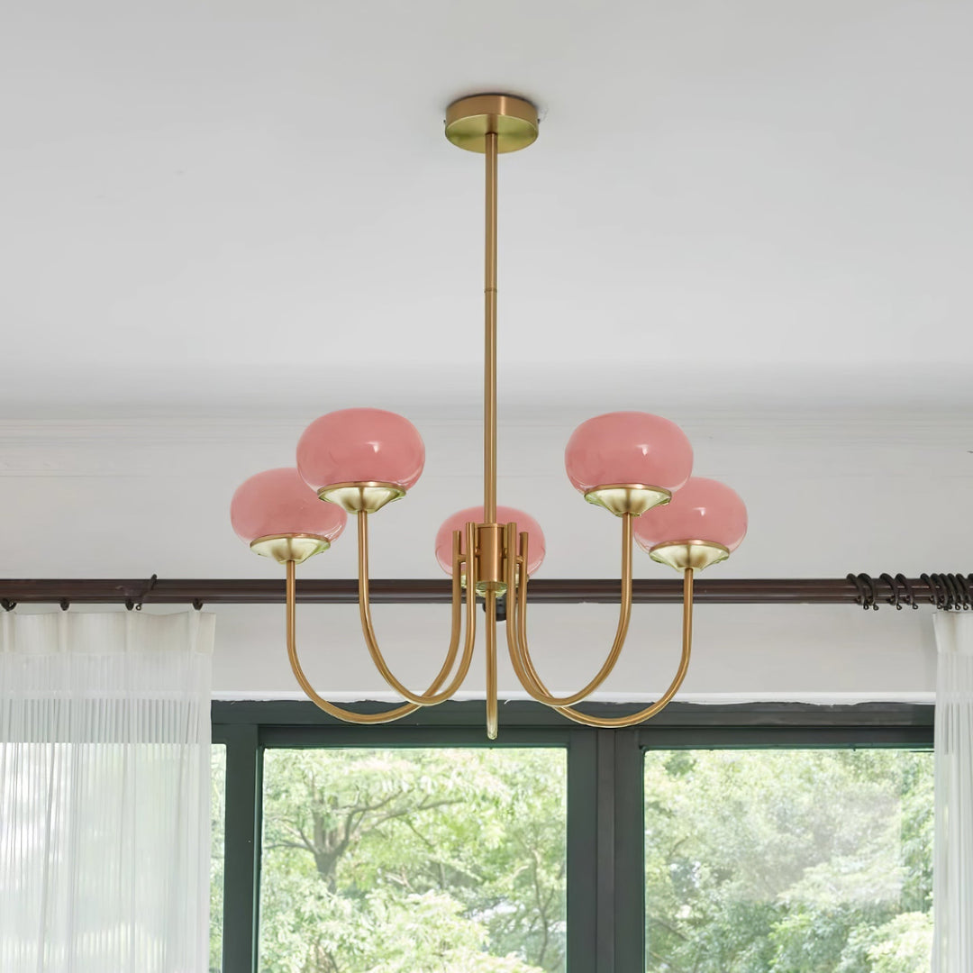 Lustra Chandelier Globe en Verre Rose Doré - Neutralighting