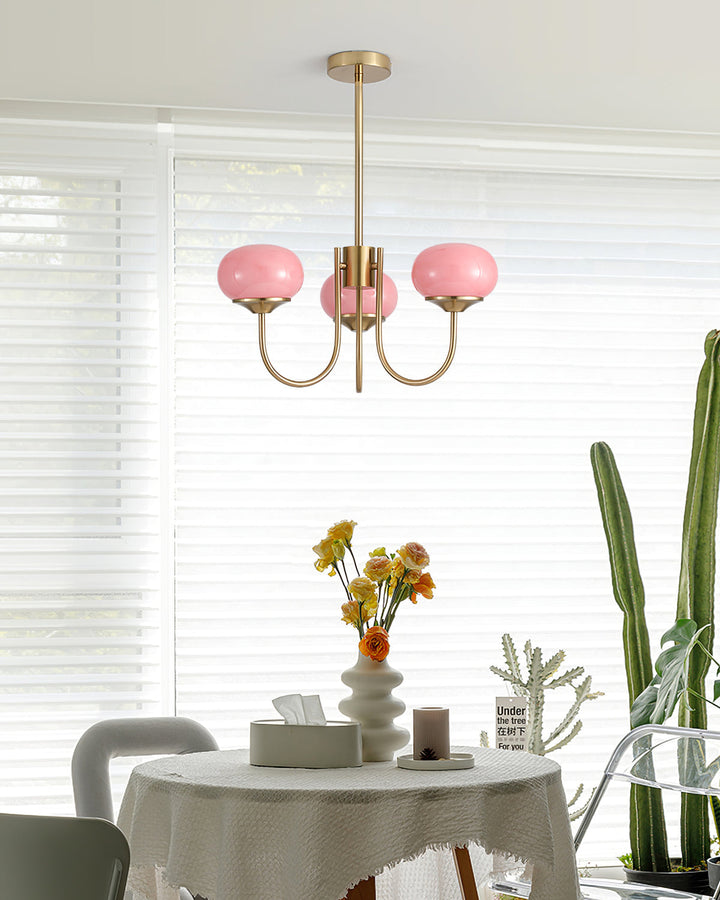 Lustra Chandelier Globe en Verre Rose Doré - Neutralighting