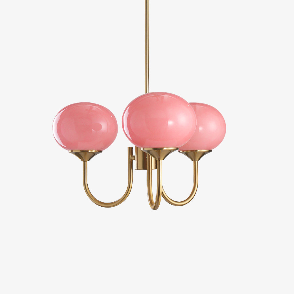 Lustra Chandelier Globe en Verre Rose Doré - Neutralighting
