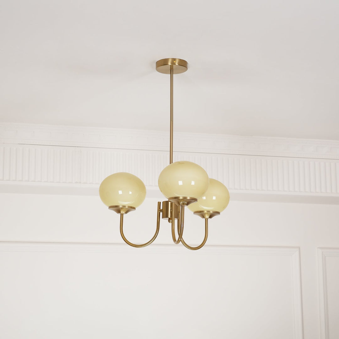 Lustra Chandelier Globe en Verre Rose Doré - Neutralighting