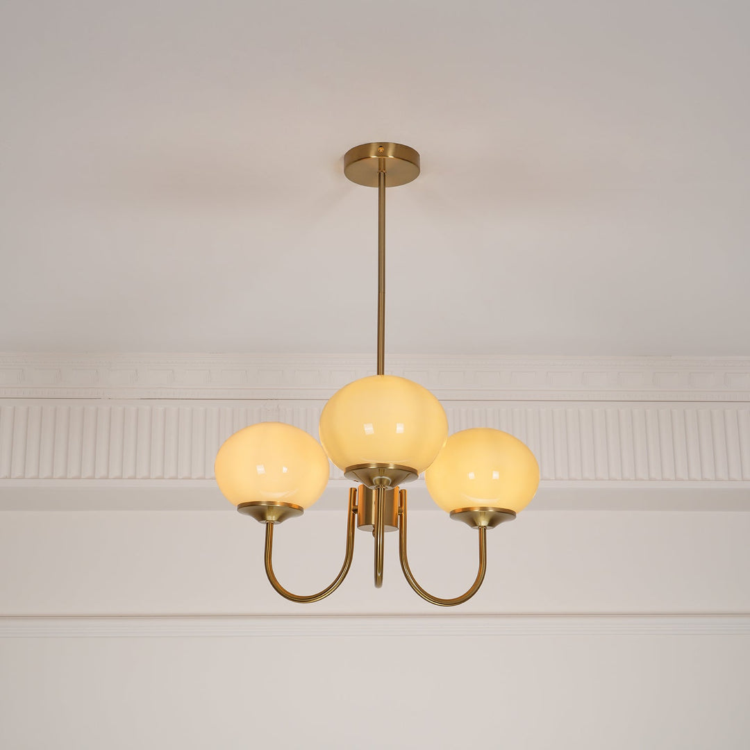 Lustra Chandelier Globe en Verre Rose Doré - Neutralighting