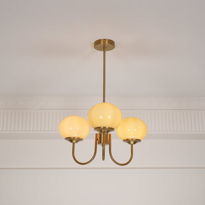 Lustra Chandelier Globe en Verre Rose Doré - Neutralighting