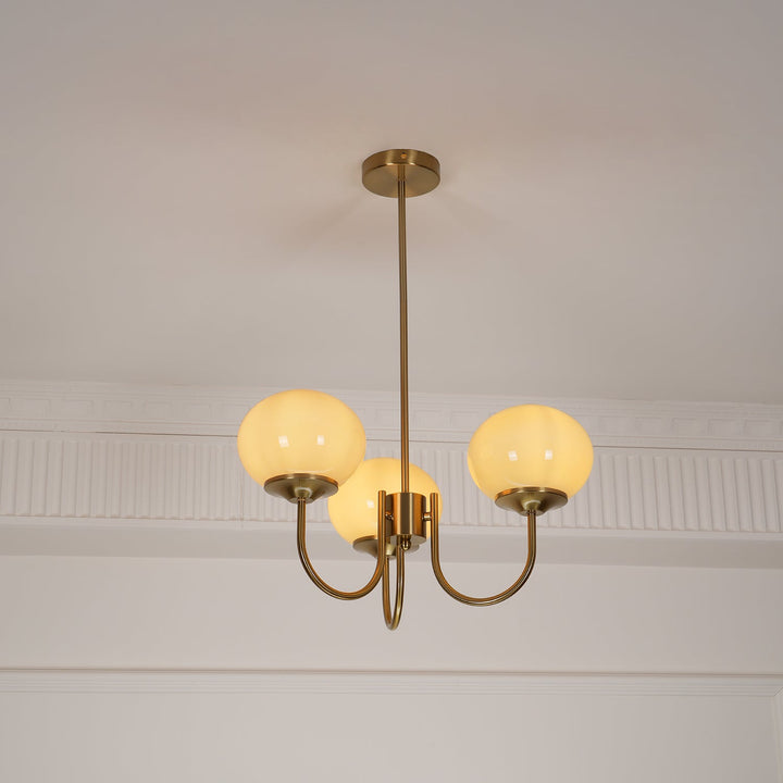 Lustra Chandelier Globe en Verre Rose Doré - Neutralighting