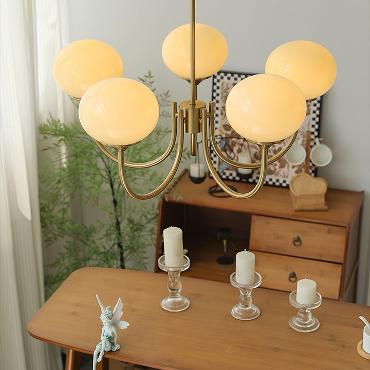 Lustra Chandelier Globe en Verre Rose Doré - Neutralighting
