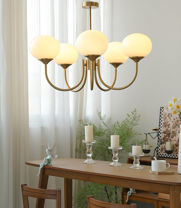 Lustra Chandelier Globe en Verre Rose Doré - Neutralighting