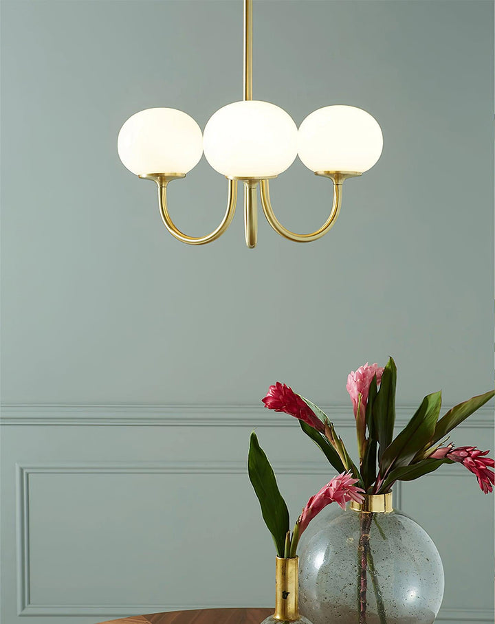 Lustra Chandelier Globe en Verre Rose Doré - Neutralighting