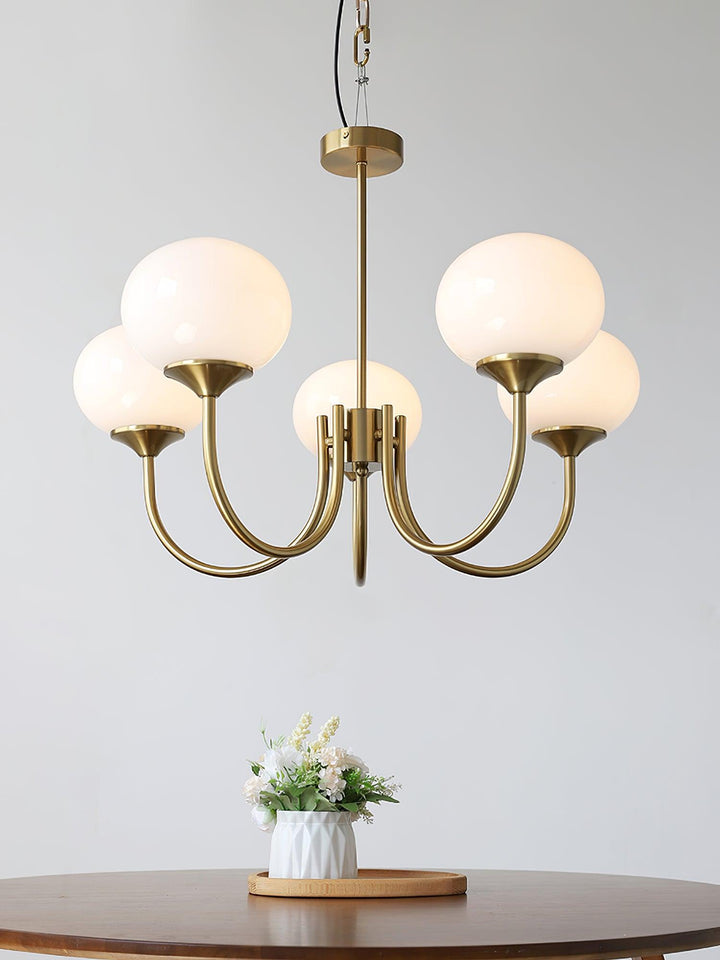 Lustra Chandelier Globe en Verre Rose Doré - Neutralighting