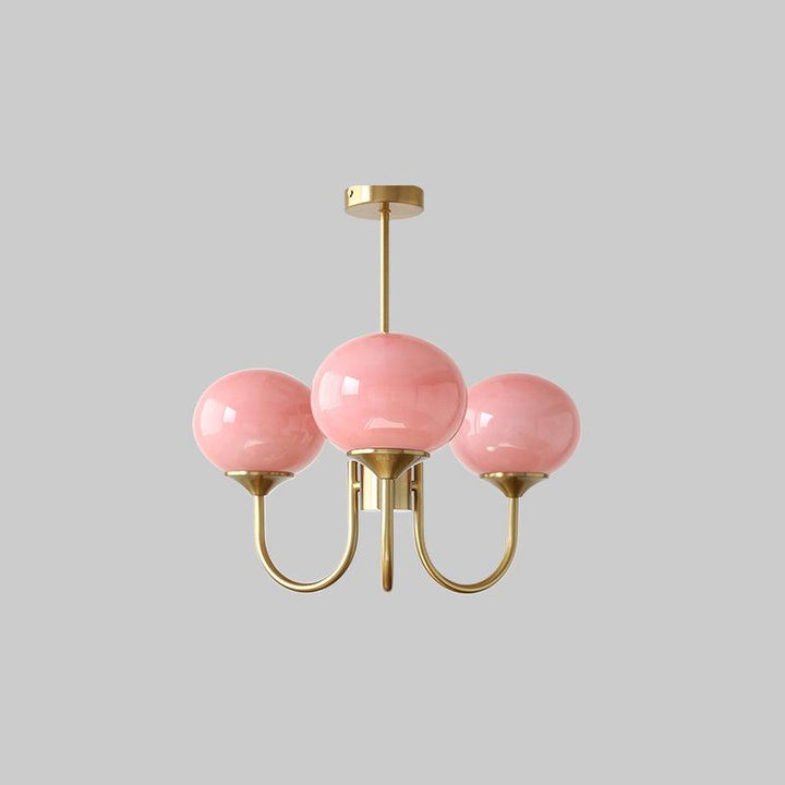 Lustra Chandelier Globe en Verre Rose Doré - Neutralighting