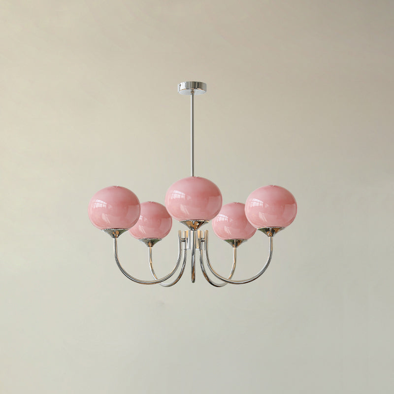 Lustra Chandelier Globe en Verre Rose Doré - Neutralighting