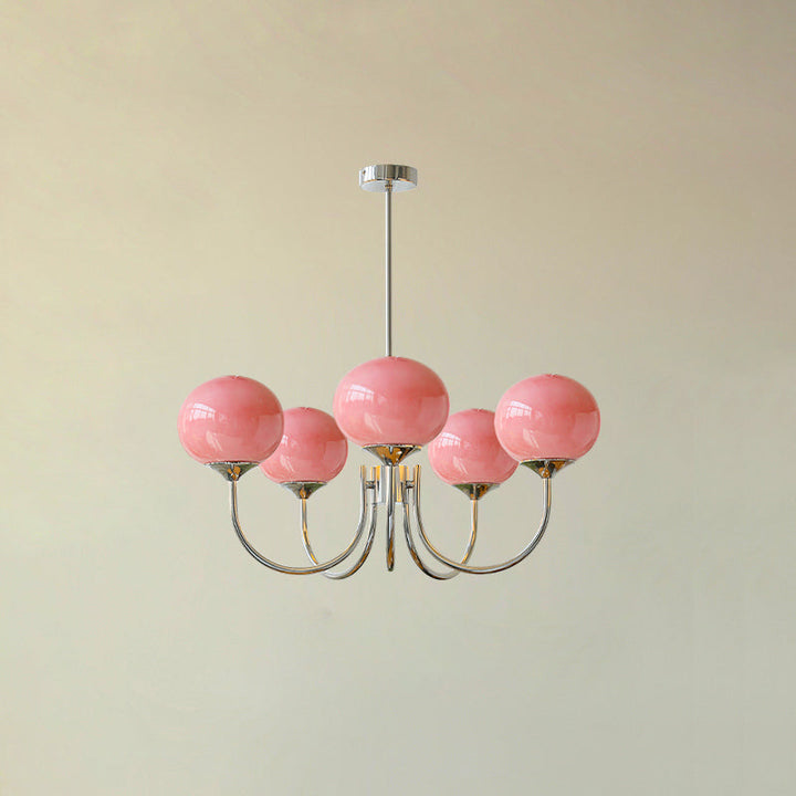 Lustra Chandelier Globe en Verre Rose Doré - Neutralighting