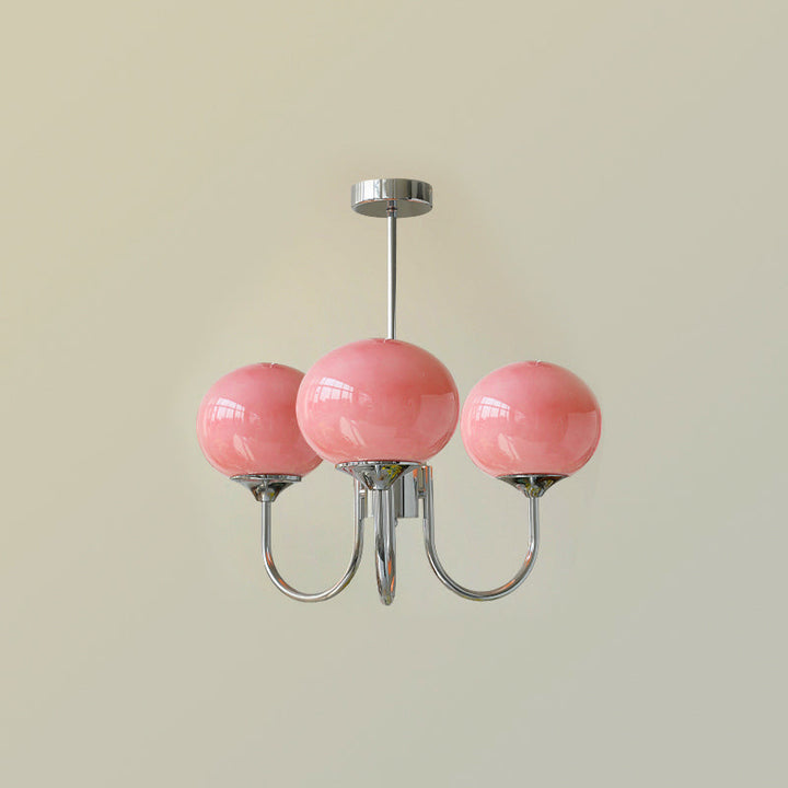 Lustra Chandelier Globe en Verre Rose Doré - Neutralighting