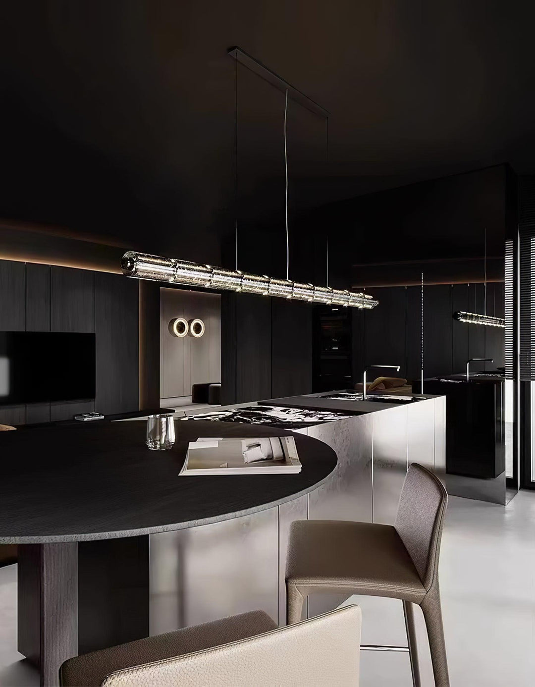 Lyliris Suspension Linéaire en Verre Minimaliste - Neutralighting