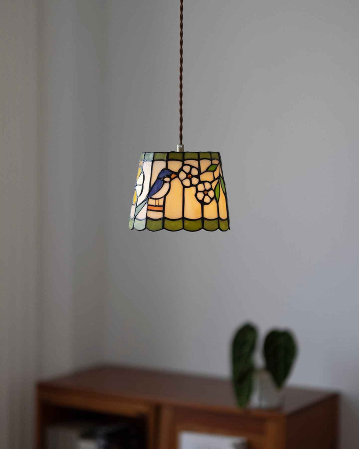 Tiffany Suspension Brid Blossom en Verre - Neutralighting