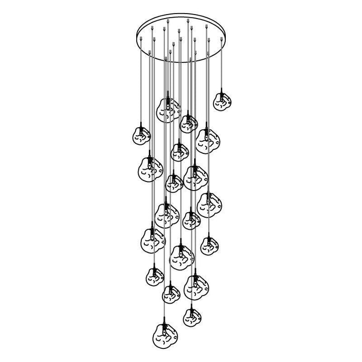 Solara Suspension en Verre Soufflé Cluster Irrégulier Sculptural - Neutralighting