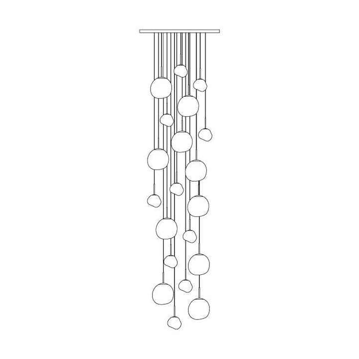 Solara Suspension en Verre Soufflé Cluster Irrégulier Sculptural - Neutralighting