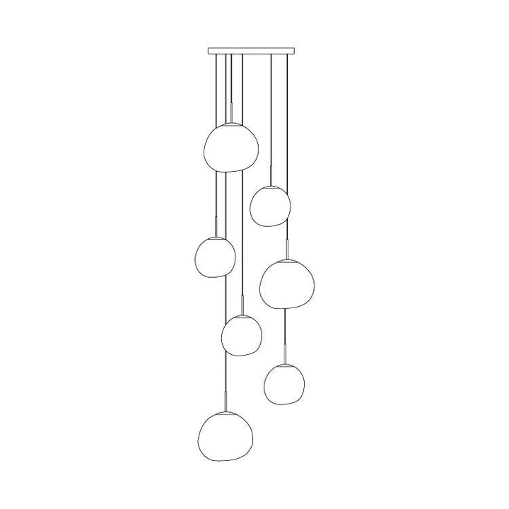 Solara Suspension en Verre Soufflé Cluster Irrégulier Sculptural - Neutralighting