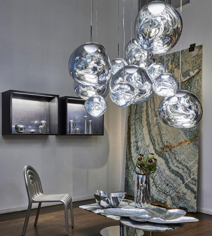 Solara Suspension en Verre Soufflé Cluster Irrégulier Sculptural - Neutralighting