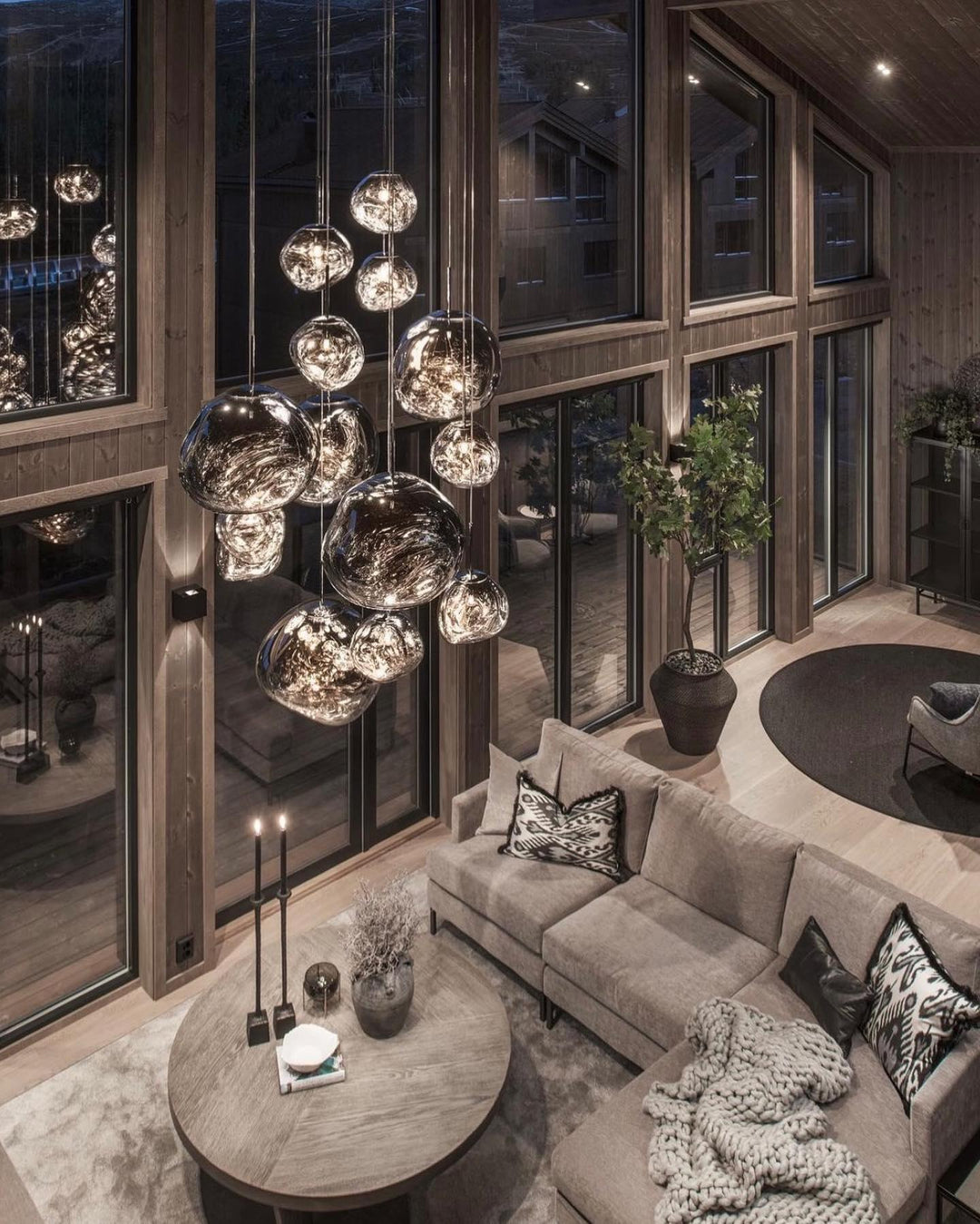 Solara Suspension en Verre Soufflé Cluster Irrégulier Sculptural - Neutralighting
