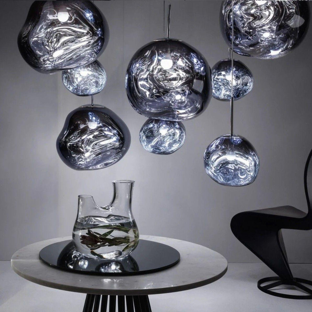 Solara Suspension en Verre Soufflé Cluster Irrégulier Sculptural - Neutralighting