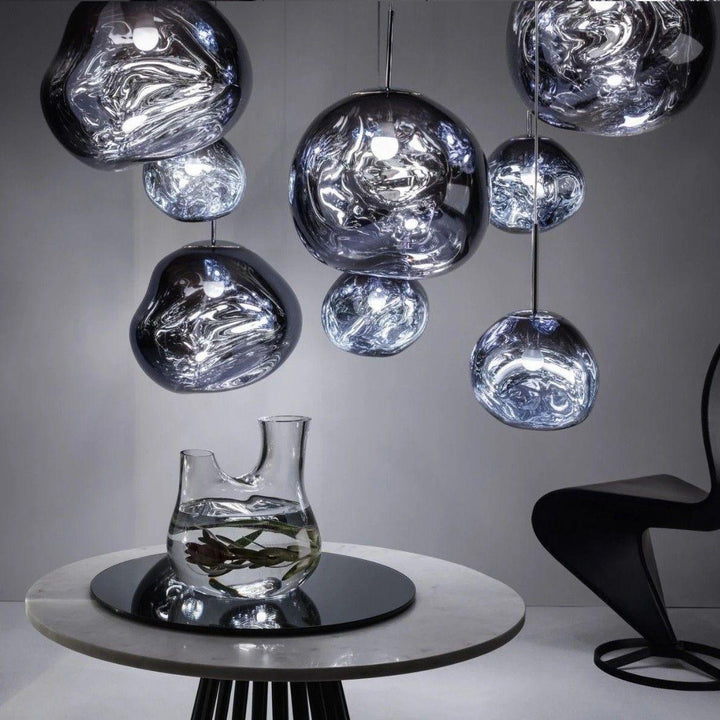 Solara Suspension en Verre Soufflé Cluster Irrégulier Sculptural - Neutralighting