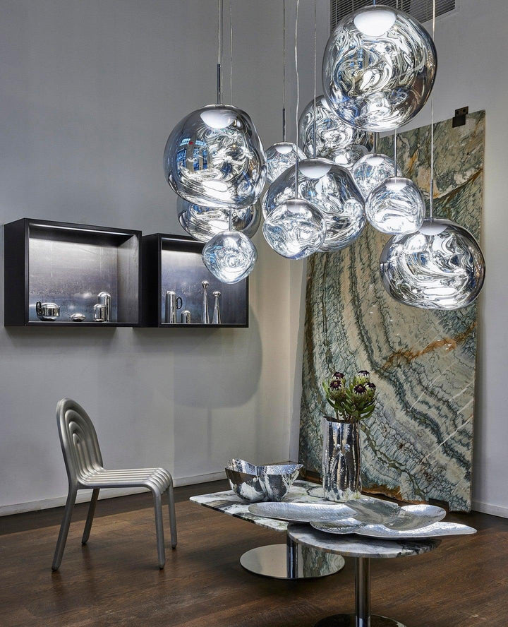 Solara Suspension en Verre Soufflé Cluster Irrégulier Sculptural - Neutralighting
