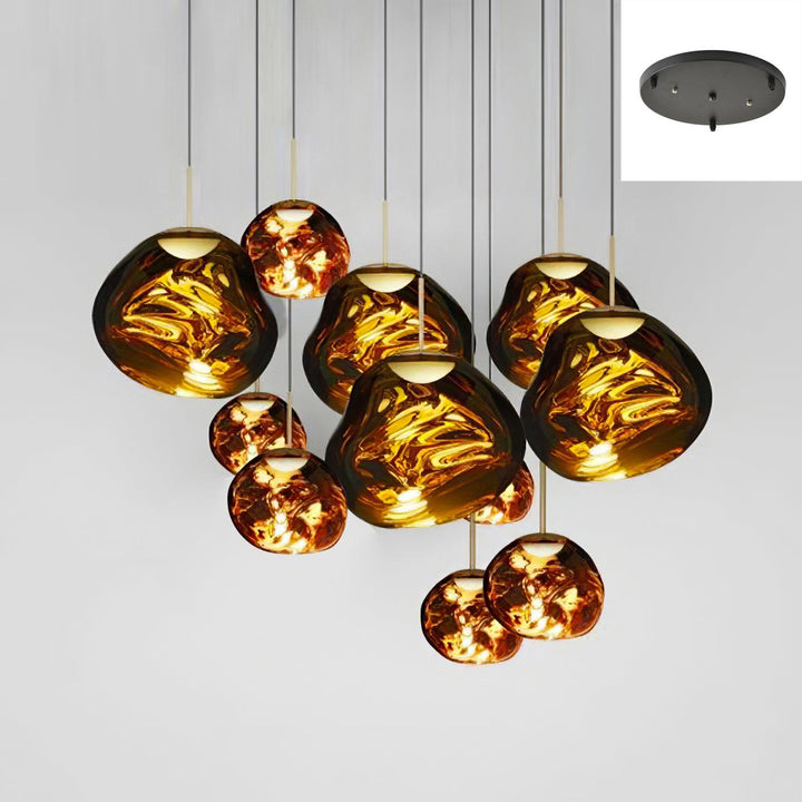 Solara Suspension en Verre Soufflé Cluster Irrégulier Sculptural - Neutralighting