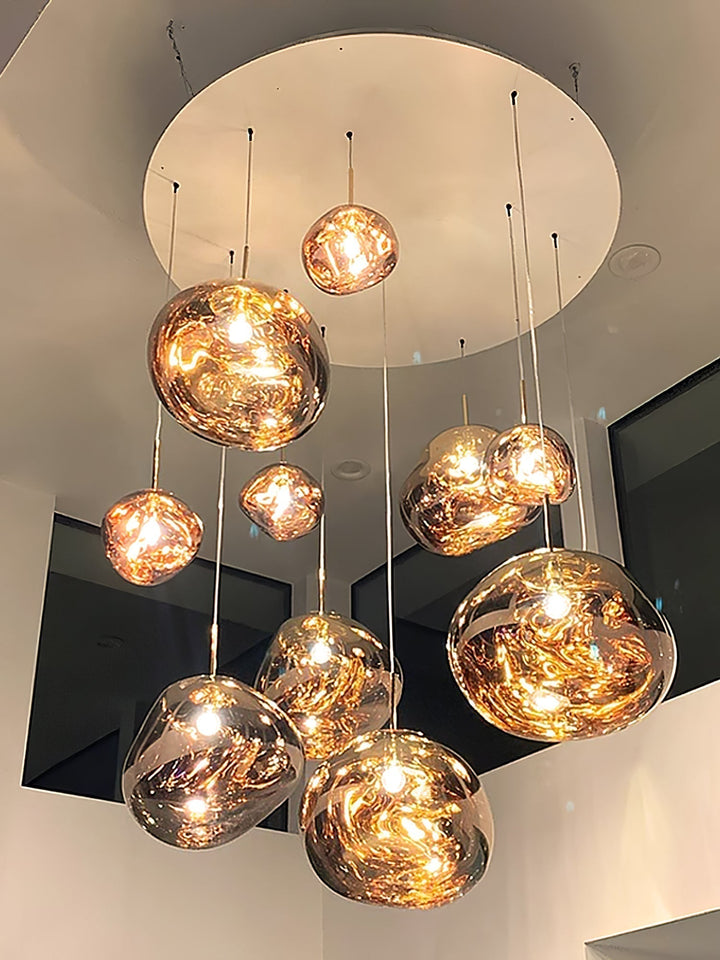 Solara Suspension en Verre Soufflé Cluster Irrégulier Sculptural - Neutralighting