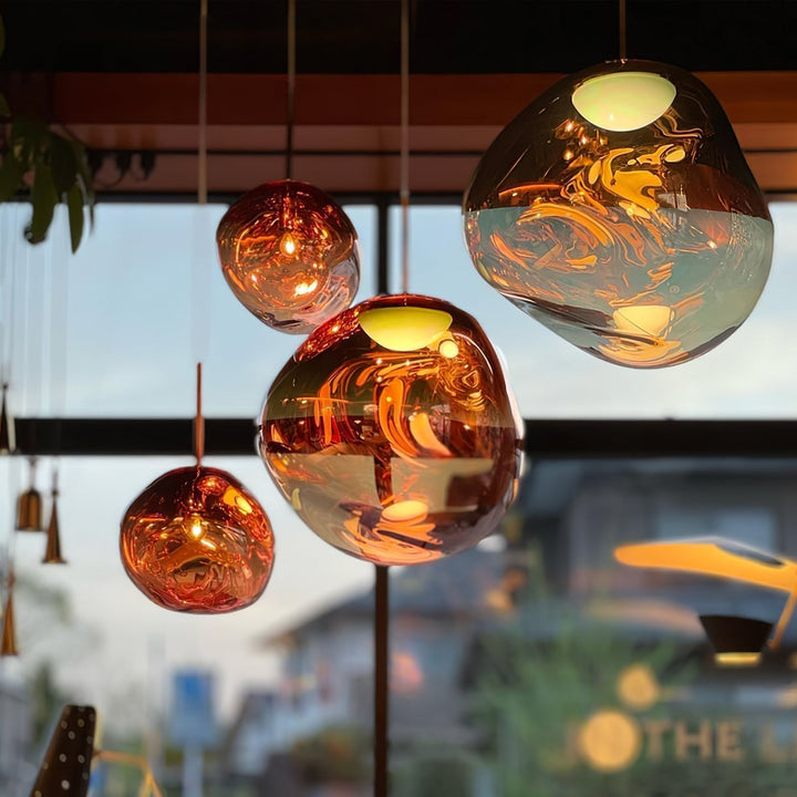 Solara Suspension en Verre Soufflé Cluster Irrégulier Sculptural - Neutralighting