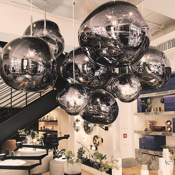 Solara Suspension en Verre Soufflé Cluster Irrégulier Sculptural - Neutralighting