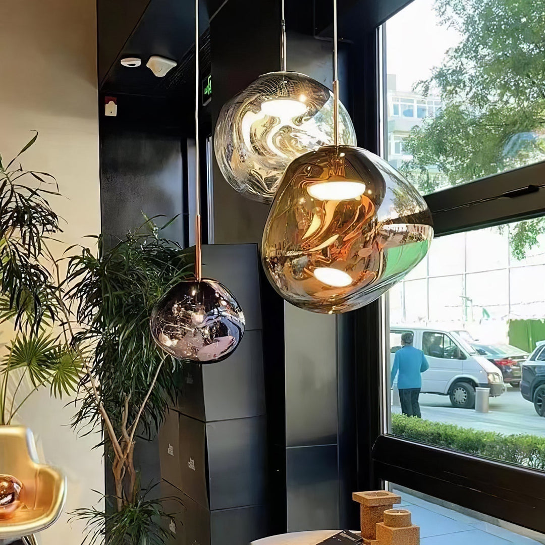 Solara Suspension en Verre Soufflé Cluster Irrégulier Sculptural - Neutralighting