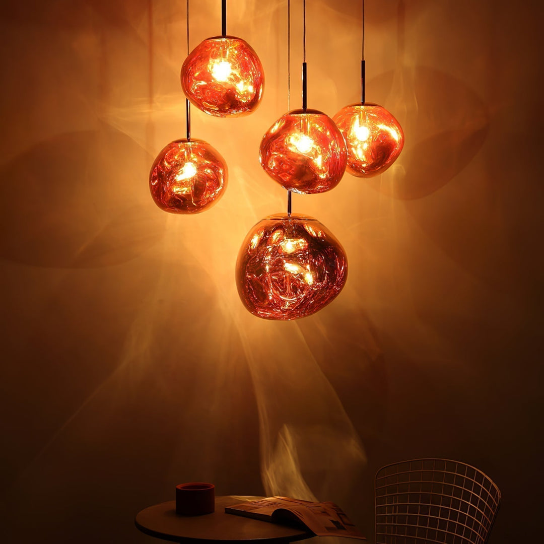 Solara Suspension en Verre Soufflé Cluster Irrégulier Sculptural - Neutralighting