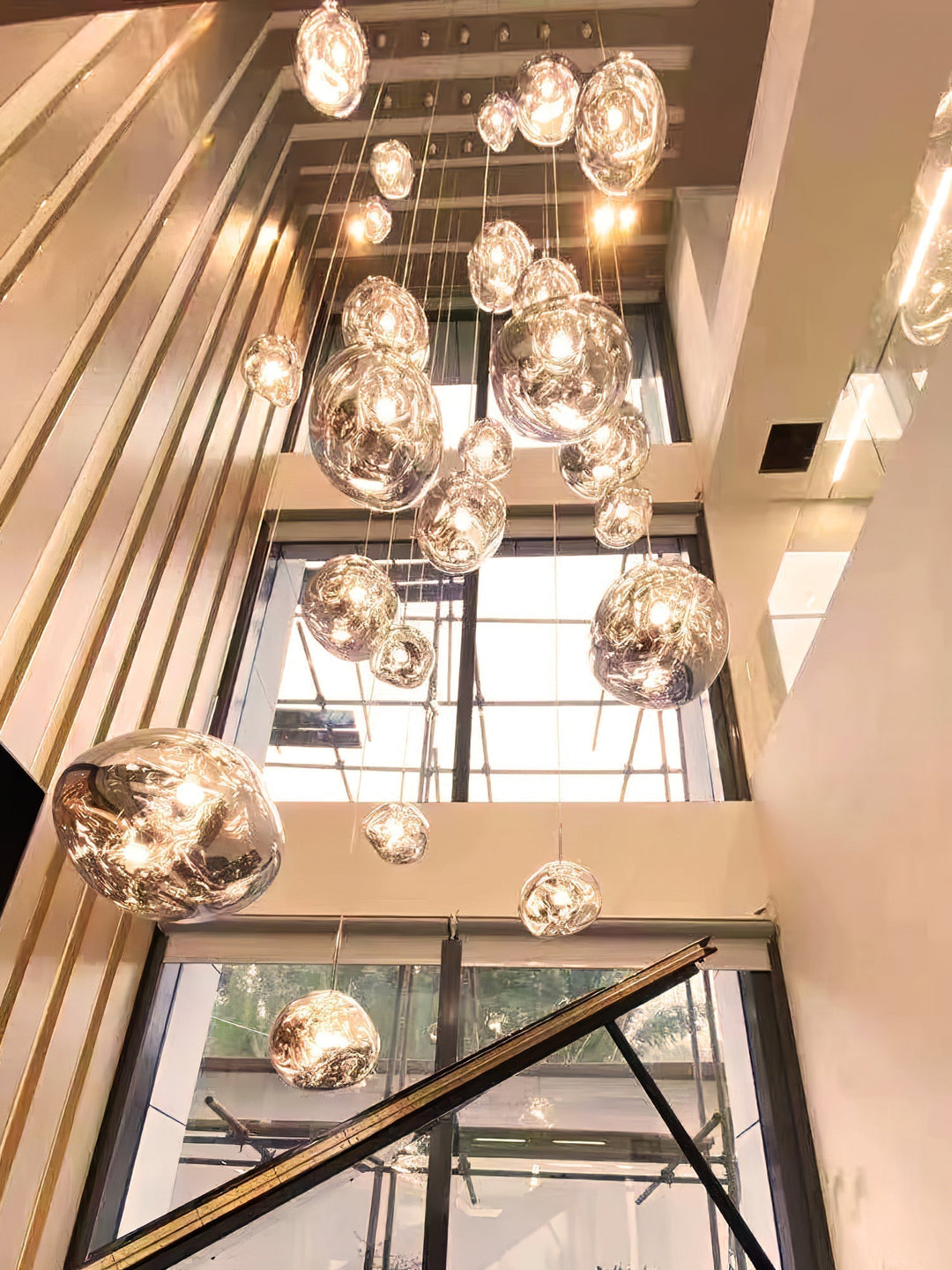 Solara Suspension en Verre Soufflé Cluster Irrégulier Sculptural - Neutralighting