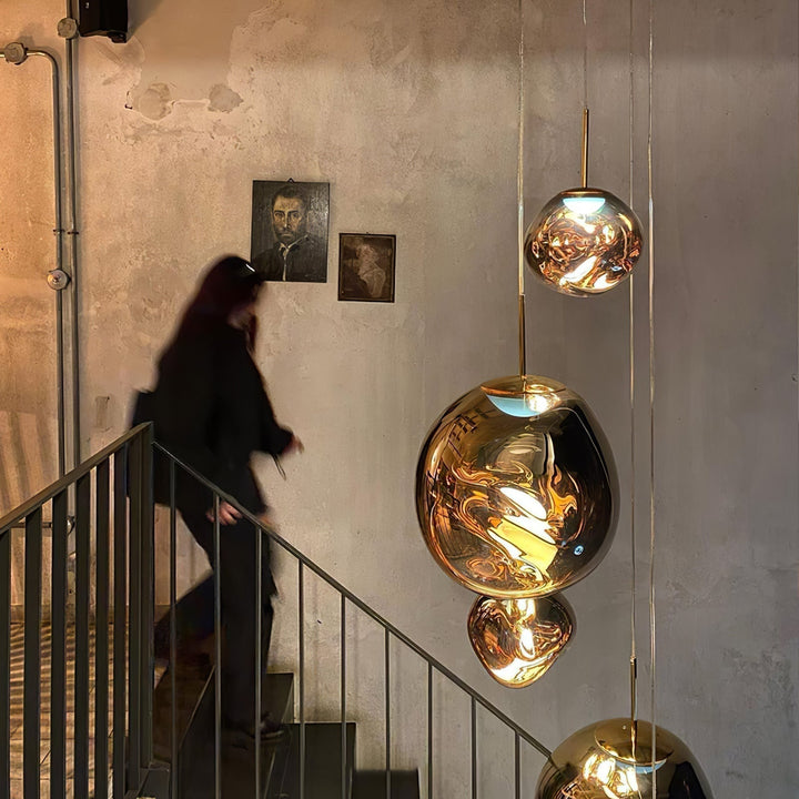 Solara Suspension en Verre Soufflé Cluster Irrégulier Sculptural - Neutralighting