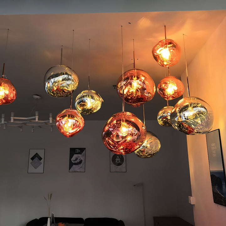 Solara Suspension en Verre Soufflé Cluster Irrégulier Sculptural - Neutralighting